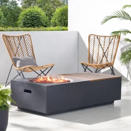 50-Inch Rectangular Outdoor Fire Pit Table with 50,000 BTU and Hidden Storage image {5}