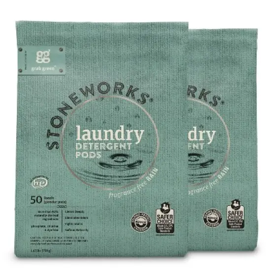 Grab Green Stoneworks Laundry Detergent Pods, Fragrance Free Rain Scent image {6}