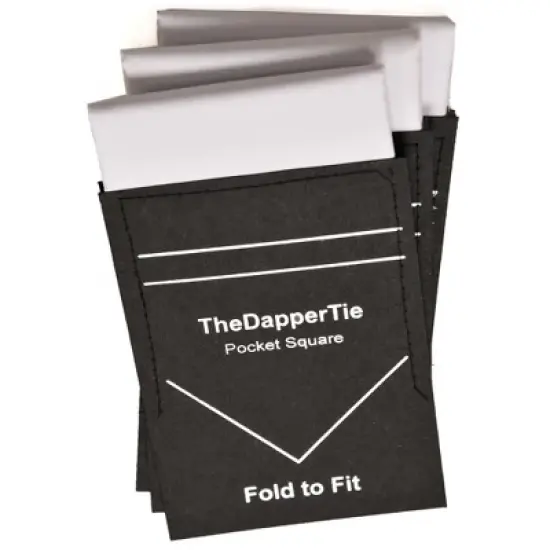 TheDapperTie - Men's Extra Thick Cotton Flat Pre Folded Pocket Square on Card image {1}