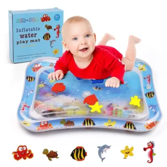 LotFancy Tummy Time Water Mat with Gift Box for Infants Toddlers Baby 3 Months+, 26x20 in image {8}