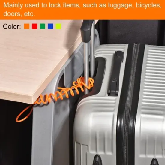 Unique Bargains Steel Spring Luggage Locking Security Cable with Double Loops image {3}