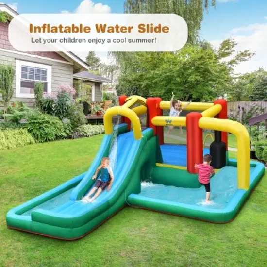 Costway Slide Water Park Climbing Bouncer Pendulum Tunnel Game Without Blower image {3}