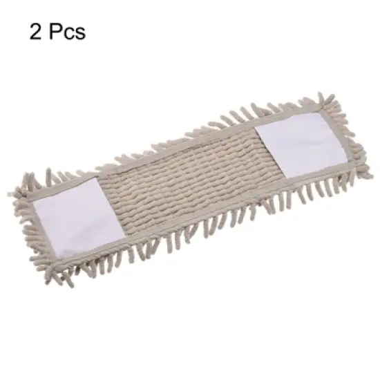 Unique Bargains Chenille Microfiber Washable Reusable Mop Replacement Head 2 Pcs image {2}