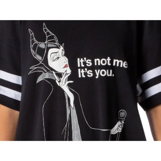 Disney Villains Womens' Maleficent It's You Nightgown Pajama Shirt Dress Black image {2}