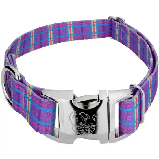 Country Brook Petz Premium Grape Plaid Dog Collar image {4}