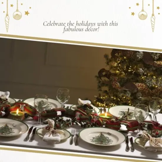 Spode Christmas Tree 5.5-Inch Fruit Salad Bowl - Versatile Earthenware Bowl for Cereal, Desserts - Dishwasher, Microwave, Freezer, Oven Safe image {4}