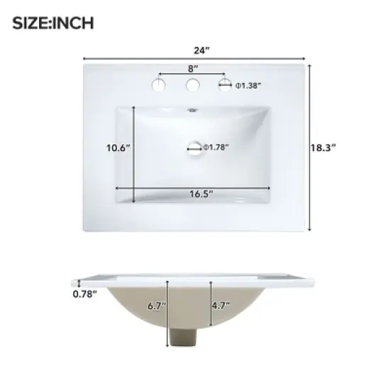 48" Freestanding Double Bathroom Vanity with Dual Ceramic Sinks, Solid Wood Cabinet with 4 Soft-Close Doors, No Faucet image {10}