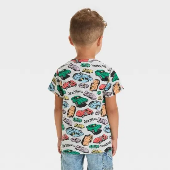 Toddler Boys' Hot Wheels Short Sleeve T-Shirt - Oatmeal image {1}