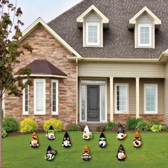 Big Dot of Happiness Halloween Gnomes - Gnome Lawn Decorations - Outdoor Spooky Fall Party Yard Decorations - 10 Piece image {1}