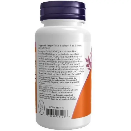 CoQ10 50mg With Vitamin E And Selenium by Now Foods  -  100 Softgel image {2}