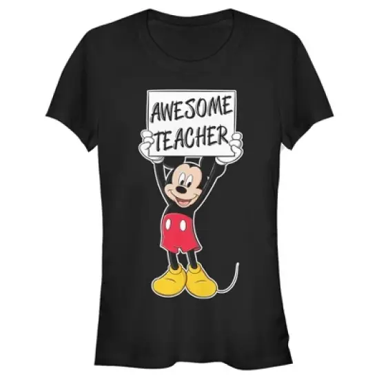 Junior's Mickey & Friends Awesome Teacher Sign T-Shirt image {3}