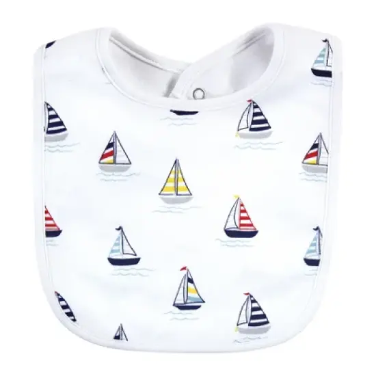Hudson Baby Infant Boy Cotton Bibs, Captain, One Size image {4}