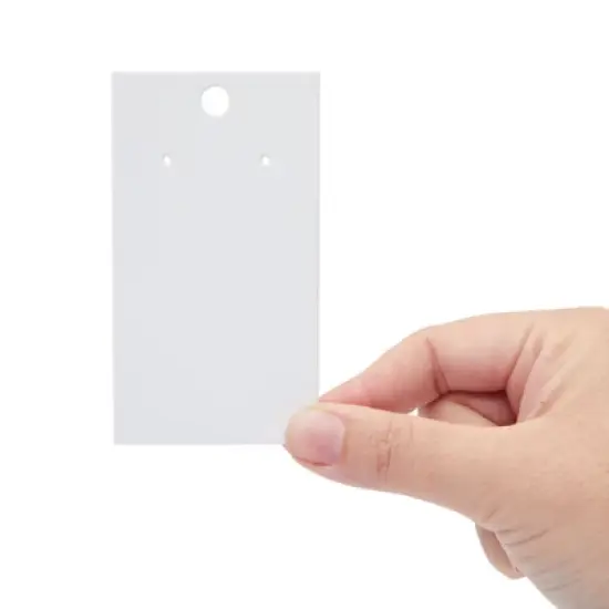 Juvale 200 Pack White Paper Ear Studs & Earring Jewelry Display Cards, 3.5 x 2 in image {4}