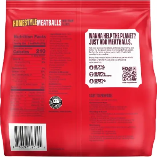Impossible Plant Based Meatballs - Frozen - 14oz image {4}