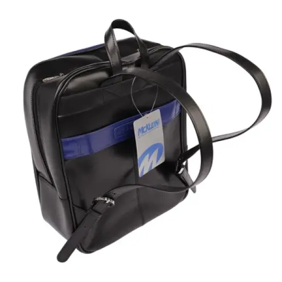 Mcklein Edison Slim Backpack Black Navy Top Grain Cowhide Leather 88137 : McKleinUSA : McKleinUSA image {1}