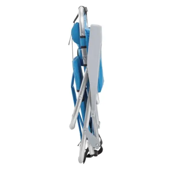 DOMETOUR Short Oxford Cloth Silver White Aluminum Tube Bearing 100kg Beach Chair Blue image {15}
