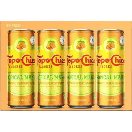 Topo Chico Sabores Tropical Mango Flavored Sparkling Water - 8pk/12 fl oz Cans image {6}