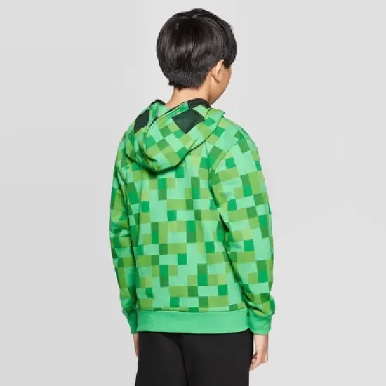 Kids' Minecraft Creeper Costume Fleece Sweatshirt - Green image {1}