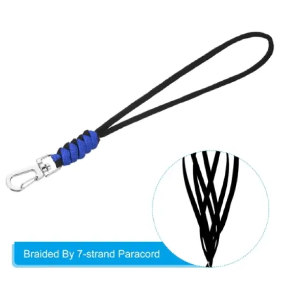 Unique Bargains Braided Wrist Polyester Keychain Wallets Badge Lanyard with Hook 2 Pcs image {2}