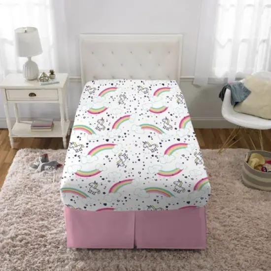 Twin Peppa Pig Rainbow Dreamer Reversible Kids' Bedding Bundle: Comforter Set with Pillow Case & Sheets, Multicolor image {7}