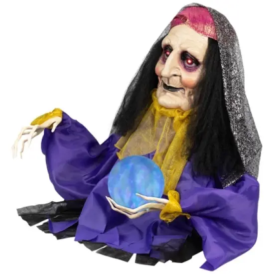 Northlight Lighted and Animated Fortune Teller Halloween Decoration - 20" - Multicolor Lights image {3}