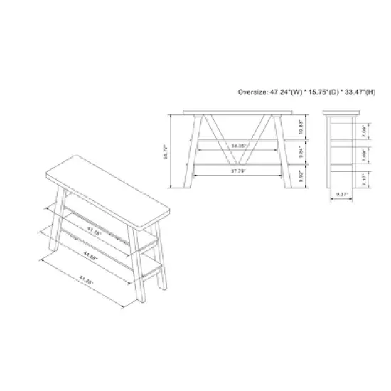 New Riverton Open Shelf Console Table - miBasics image {7}