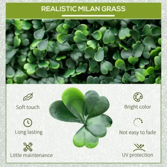 12 PCS 20" x 20" Artificial Boxwood Panel Topiary Wall Greenery Backdrop, Light Green image {4}