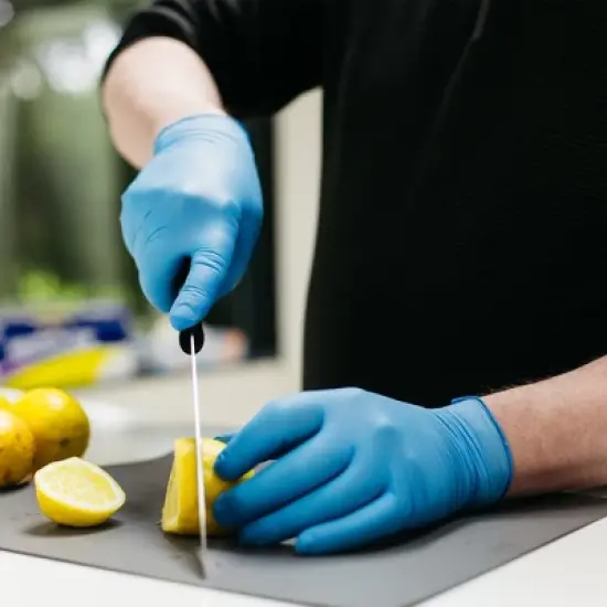 X3 Blue Nitrile Gloves - Light Duty, Industrial Grade - Perfect for household and commercial Cleaning, Food Service, and Automotive Detailing image {6}