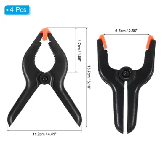 Unique Bargains Plastic Flexible Anti-slip DIY Project Craft Spring Clamp 4 Pcs image {1}