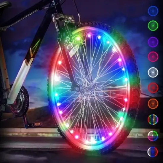Activ Life Bike Lights for Wheels, Best Basket Stuffers for Kids and Teen Gifts; with Batteries Included - 1 Tire Pack, Pink image {1}