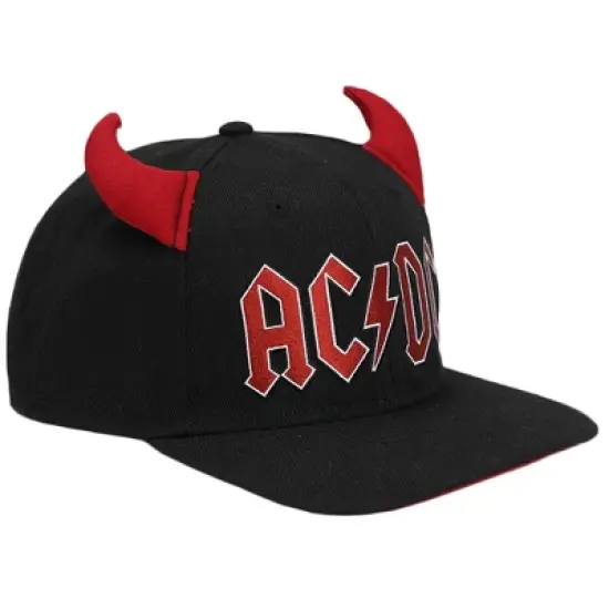 ACDC Embroidered Logo Pre-curved Snapback with 3D Horns image {1}