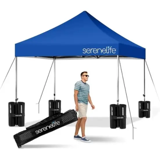 SereneLife Pop-Up Canopy Tent with Adjustable Height image {8}