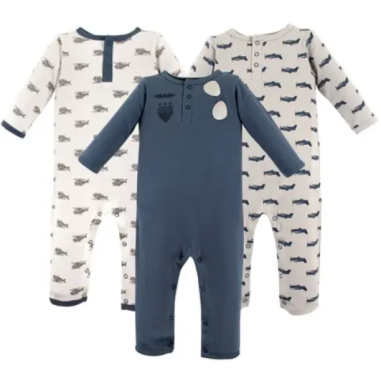 Hudson Baby Infant Boy Cotton Coveralls 3pk, Wingman image {2}