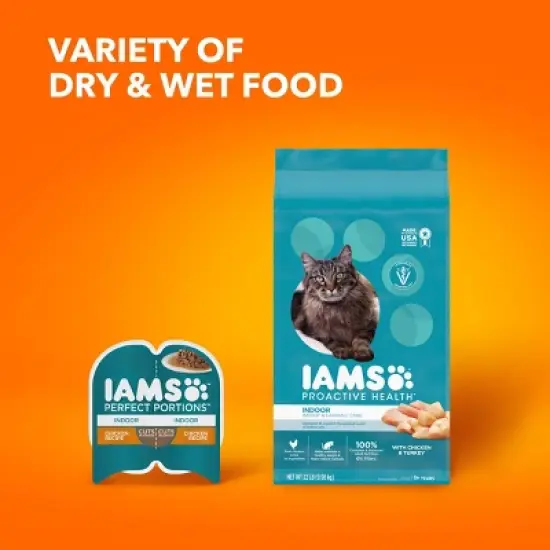 IAMS Proactive Health Weight Control and Hairball Care with Chicken and Turkey Flavor Indoor Dry Cat Food - 16lbs image {8}