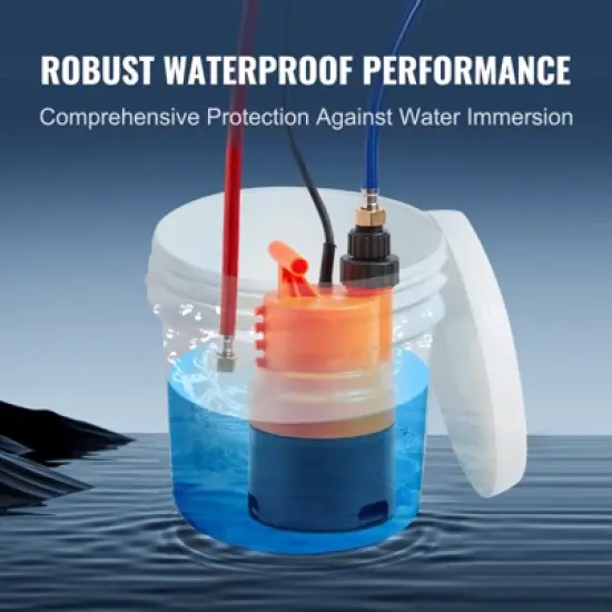 VEVOR Tankless Water Heater Flushing Kit, Includes Efficient Pump & 3.7 Gallon Pail & 2 Hoses, Wrench and Adapter for Quick Install, Orange image {4}