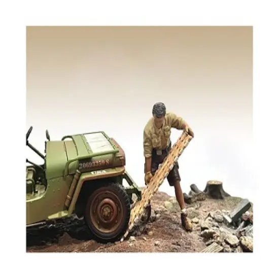 "4X4 Mechanic" Figure 8 with Board Accessory for 1/18 Scale Models by American Diorama image {1}
