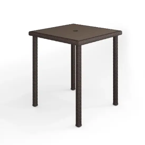 Martha Stewart Bedford Indoor-Outdoor Patio Bar Height Table with Engineered Wood Top in Rattan Wicker image {11}