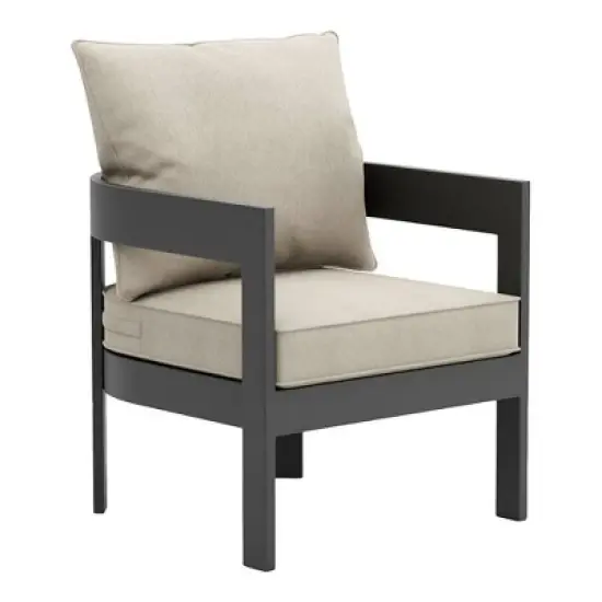 Greemotion 5pc Lotus Metal Frame Outdoor Patio Conversation Furniture Sets with Ceramic Top Side Table Black: Aluminized Finish image {6}