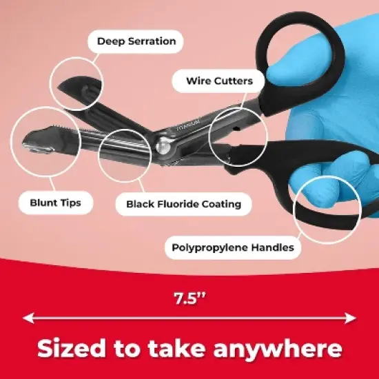 Titanium Bonded Bent Bandage Shears 7" image {3}