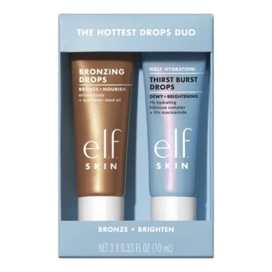 e.l.f. SKIN The Hottest Drops Duo - Bronzing Drops & Holy Hydration! Thirst Burst Drops Mini Duo - 2ct/0.33 fl oz image {12}