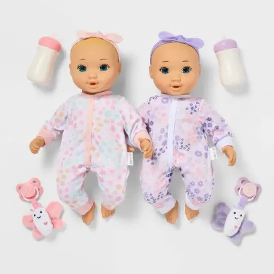 14" Girl Twin Baby Dolls - Gigglescape&trade; image {5}