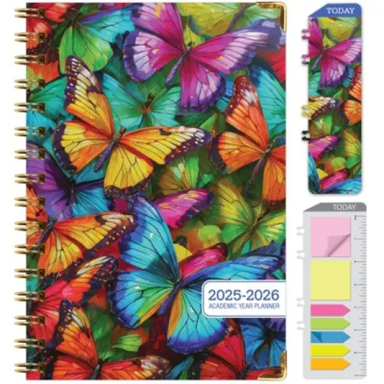 Global Printed Products Hardcover AY 2025-2026 Fashion Planner - 5.5"x8" (Colorful Butterflies) image {8}