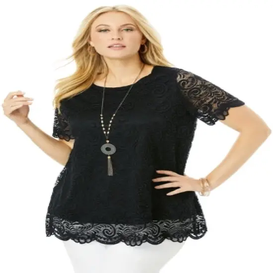 Jessica London Women&rsquo;s Plus Size Lace Tunic image {3}