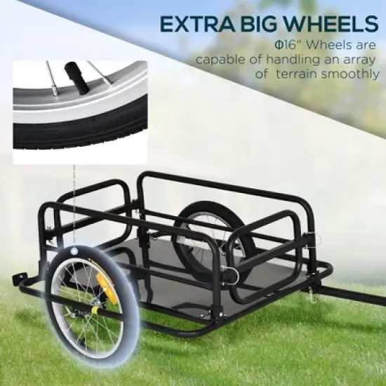 Bike Cargo Trailer, 110 lbs Load Capacity,  Bicycle Wagon Cart, Foldable Compact Storage with ordinary Hitch image {4}