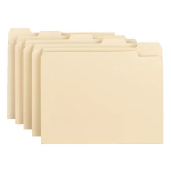 Smead File Folder, 1/5-Cut Tab, Letter Size, Manila, 100 Per Box (10350) image {1}