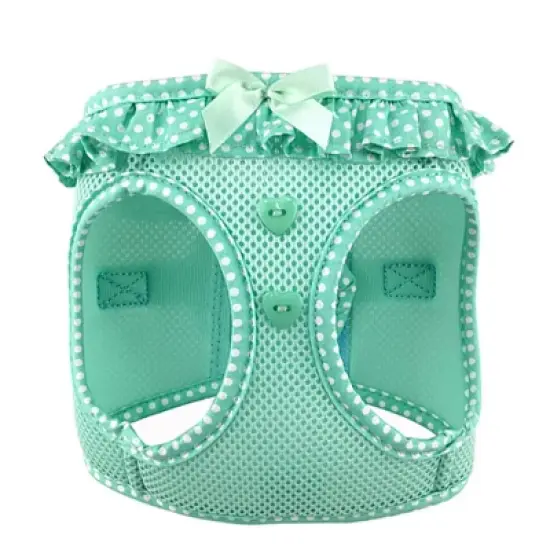 Doggie Design American River Choke Free Dog Polka Dot Ruffle Harness-Teal image {6}