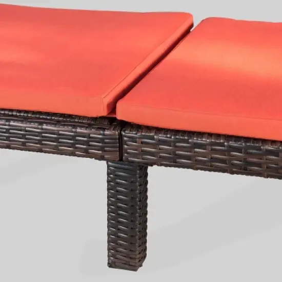 Jamaica Wicker Patio Chaise Lounge with Cushion <br> - Christopher Knight Home image {2}