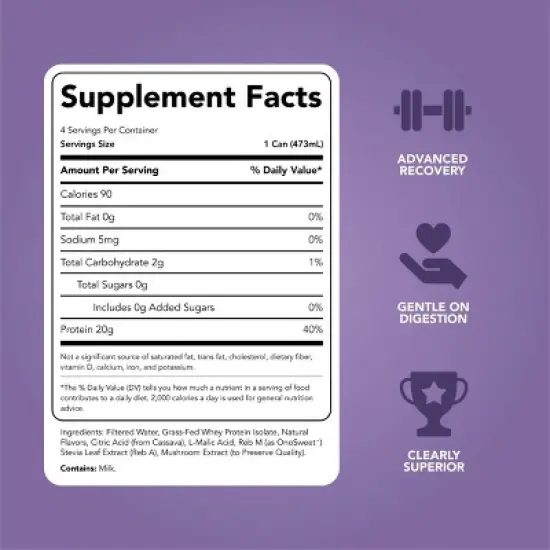 Clean Simple Eats Clear Protein Water Blackberry Vanilla Cans - 4pk/16 fl oz image {3}