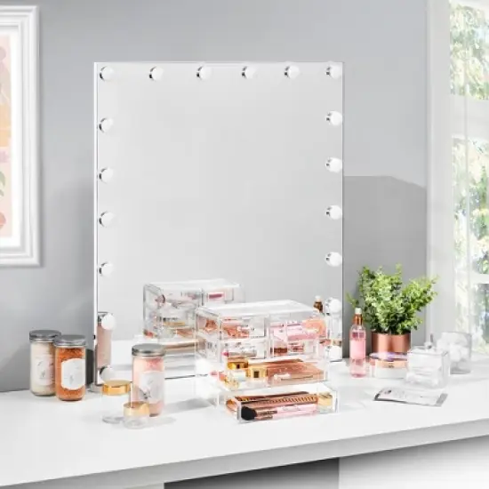 Sorbus Clear Makeup Organizer Display - Stylish Organization and Storage Case for Cosmetics, Jewelry & Hair Accessories image {1}
