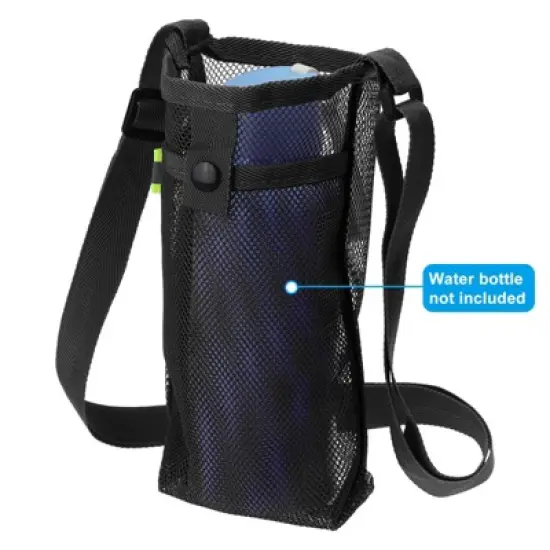 Unique Bargains Mesh Portable Adjustable Strap Water Bottle Bag for Sports 2 Pcs image {2}